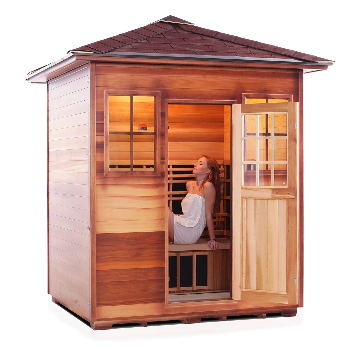 Enlighten Infrared/Traditional Sauna SAPPHIRE - 4 Peak - 4 Person Outdoor Sauna