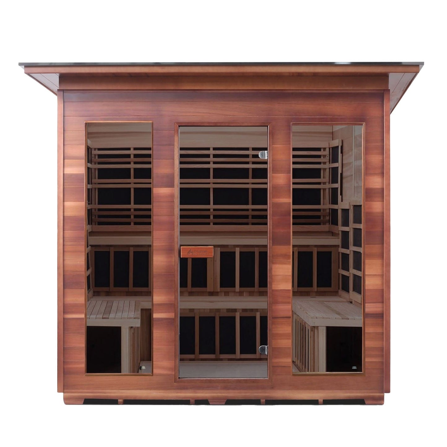 Enlighten Full Spectrum Infrared Sauna RUSTIC - 8 Slope - 8 Person Outdoor Sauna