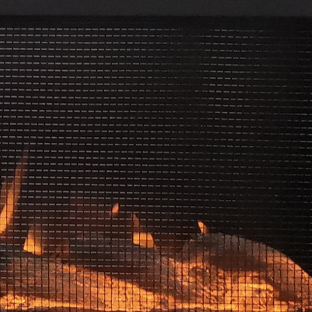 The Sideline Steel Mesh Screen Non Reflective 60" Recessed Electric Fireplace - Matte Black
