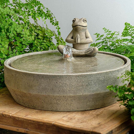 Campania International Beveled Yoga Frog Fountain - FT-369