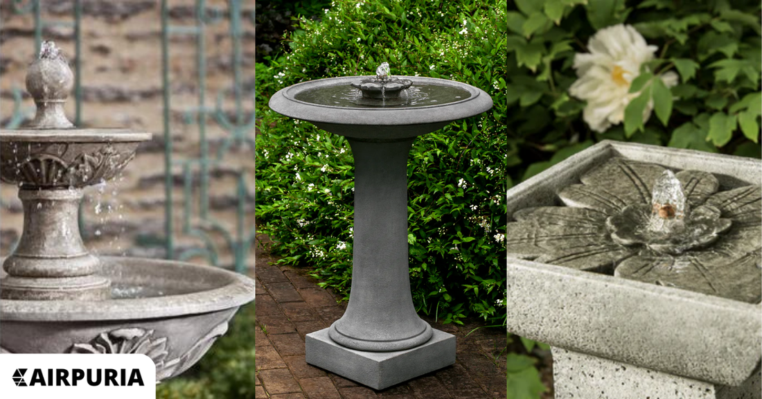 Image of different Campania International fountains at Airpuria, home of the classic Campania Fountain with free shipping.