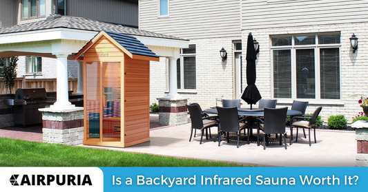 Image of a luxurious backyard equipped with its own infrared sauna.