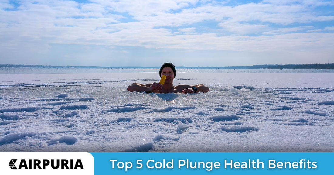 An image of someone taking an ice bath for the amazing cold plunge health benefits.