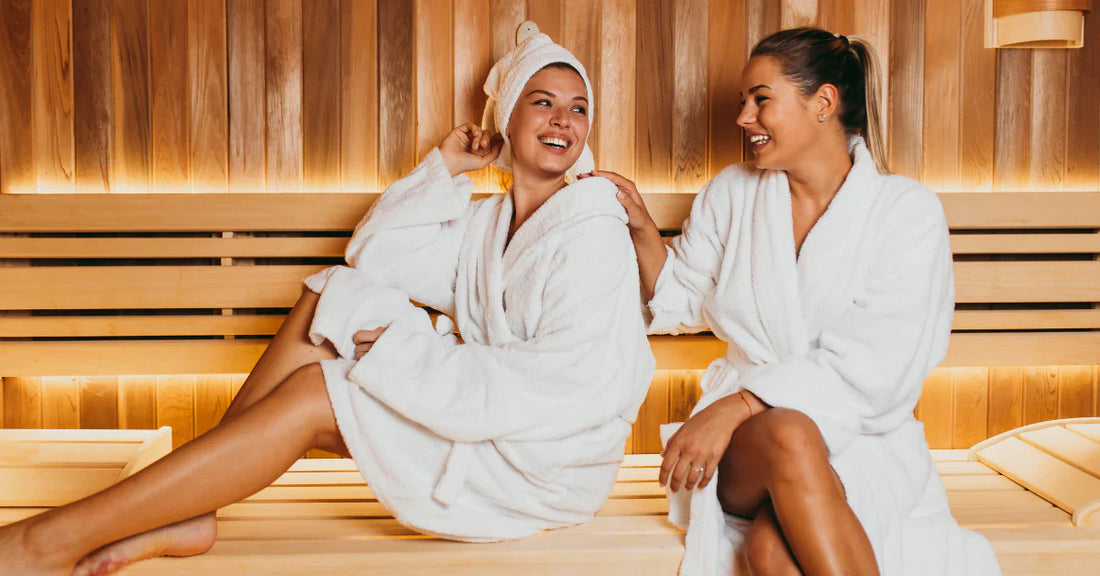 Image showing women relaxing in a home sauna.