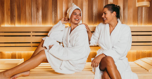 Image showing women relaxing in a home sauna.