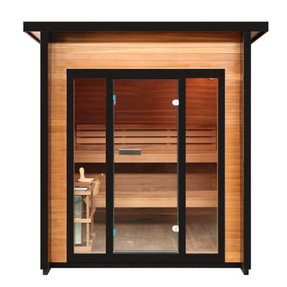 Sunray Cayman 4-Person Double Bench Outdoor Traditional Sauna