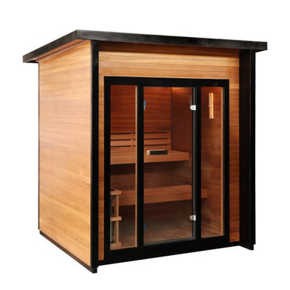 Sunray Cayman 4-Person Double Bench Outdoor Traditional Sauna