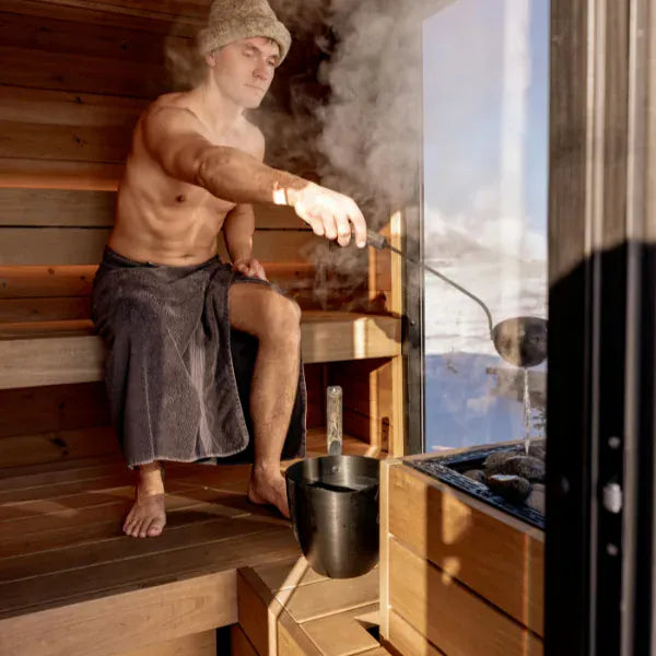 Image showing a person using a steam sauna.