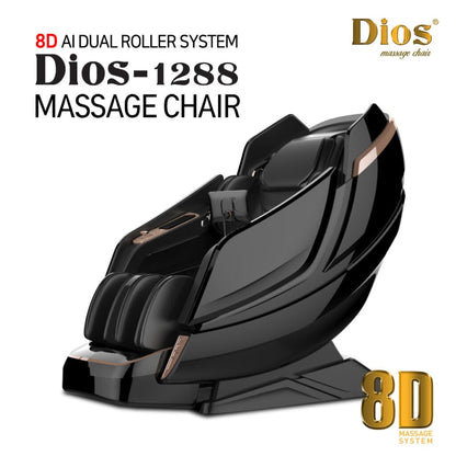Dios Massage Chair 8D Dual Core Air Tech Touch Roller SL-track with Brain Relaxation Program Dios-1288