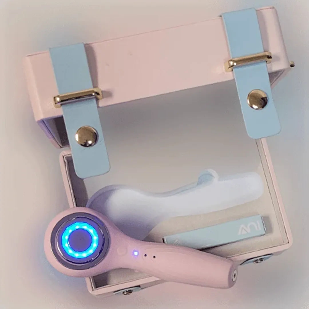 ZAQ IUV Sonic Micro-current LED Red/Blue Silicone Thermo Cleansing Brush with Gift Box