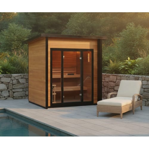 Sunray Cayman 4-Person Double Bench Outdoor Traditional Sauna