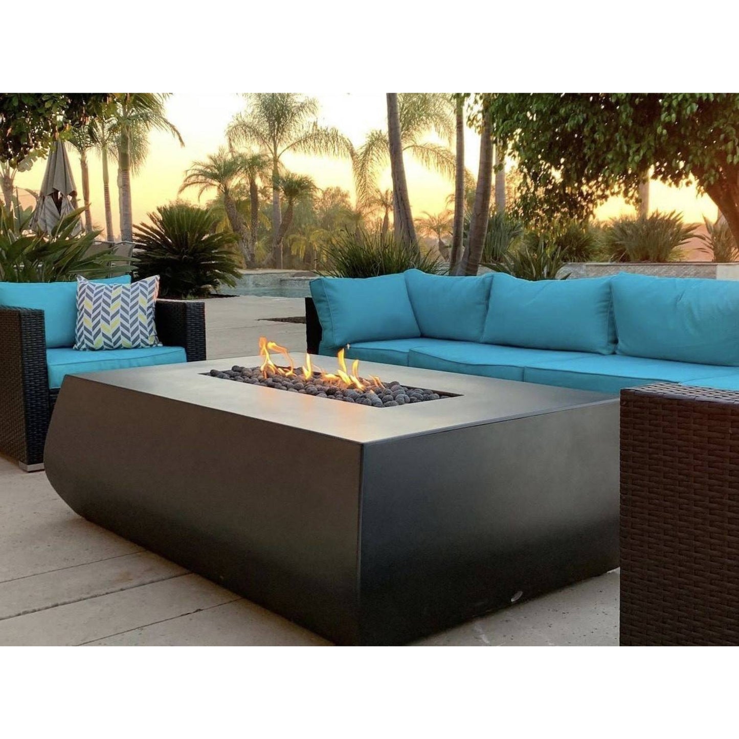 Archpot Belize Rectangle Fire Table - 64x40x16