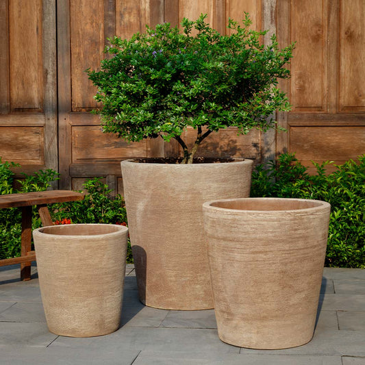 Campania International (Set of 3) Tudela Planter - Brown Terra Cotta - 6526-23803