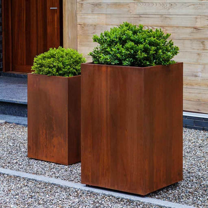 Campania International Steel Tall Cube Planter - 6821-6602