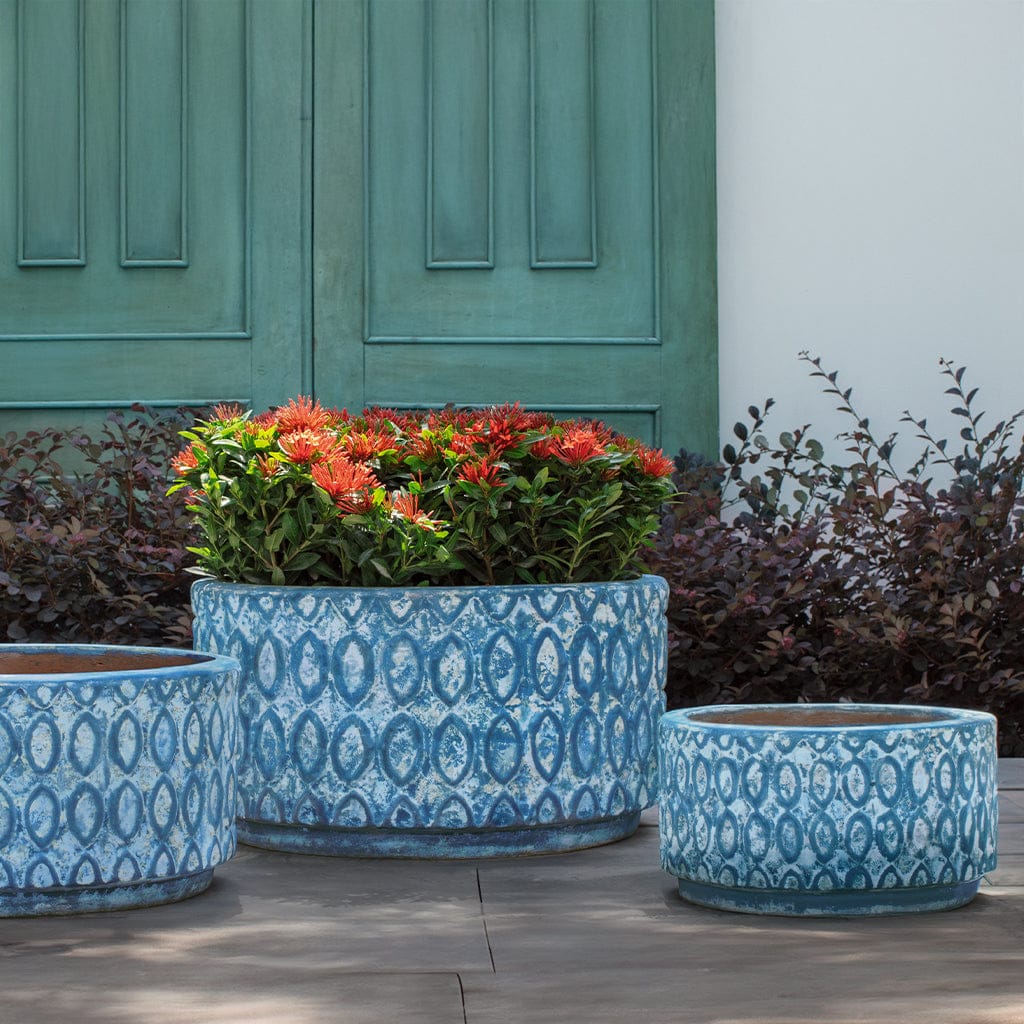 Campania International (Set of 3) Oriel Planter, Low - Murano Cielo - 7013-27103