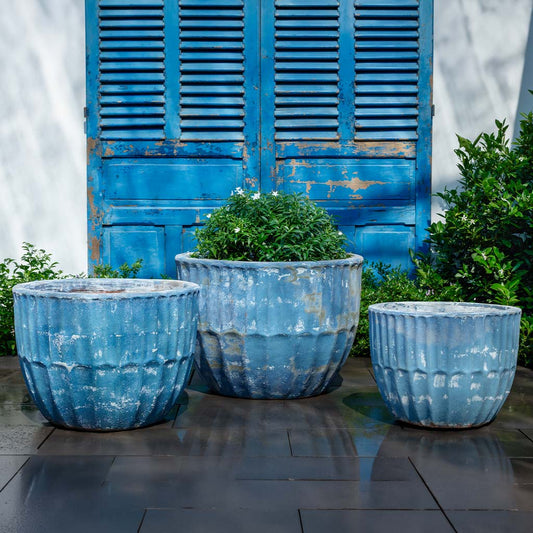 Campania International (Set of 3) La Roque Planter - Murano Cielo - 7029-27103