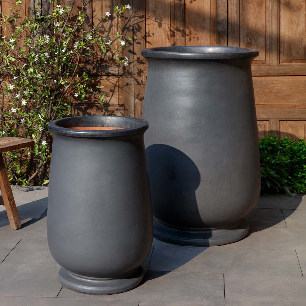 Campania International (Set of 2) Valreas Planter - Graphite - 7041-3502