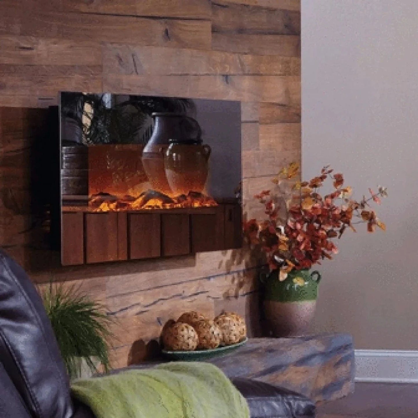 Mirror Onyx 50" Wall Mounted Electric Fireplace