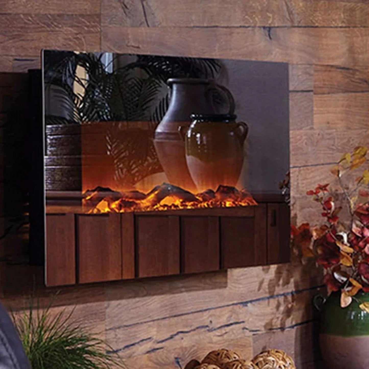 Mirror Onyx 50" Wall Mounted Electric Fireplace