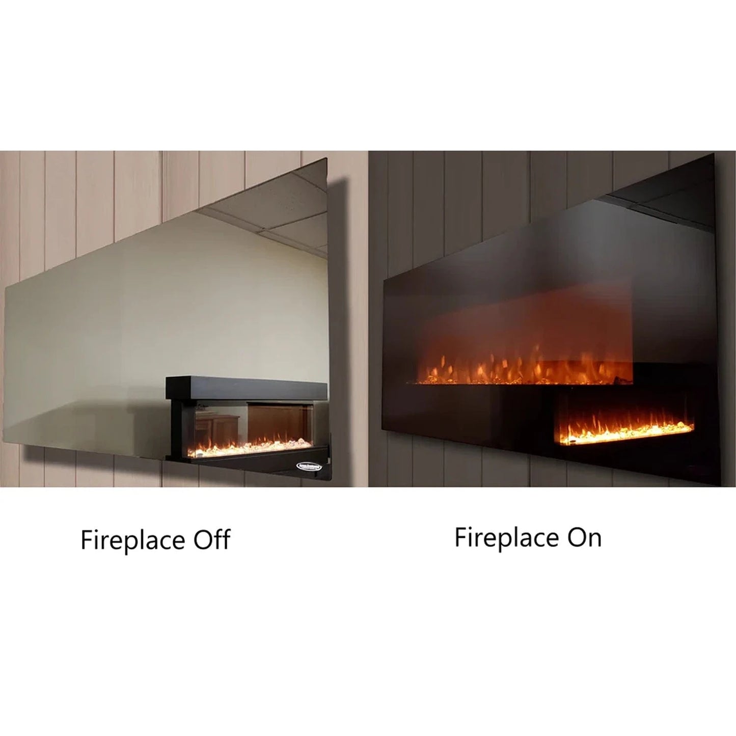 Mirror Onyx 50" Wall Mounted Electric Fireplace
