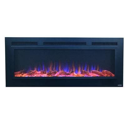 The Sideline Steel Mesh Screen Non Reflective 50" Recessed Electric Fireplace