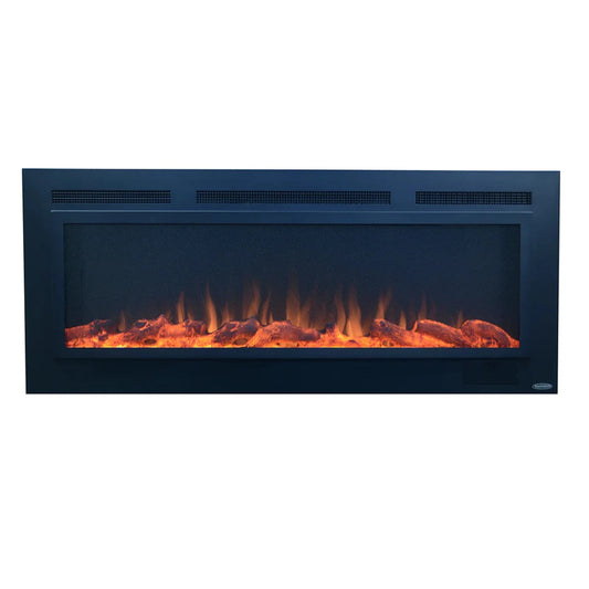 The Sideline Steel Mesh Screen Non Reflective 50" Recessed Electric Fireplace