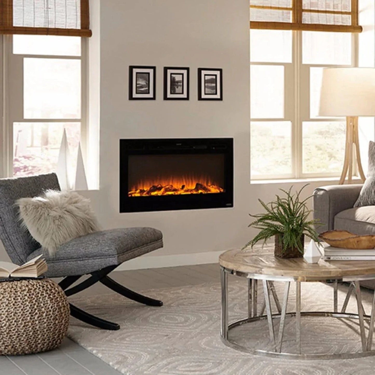 The Sideline 36" Recessed Electric Fireplace