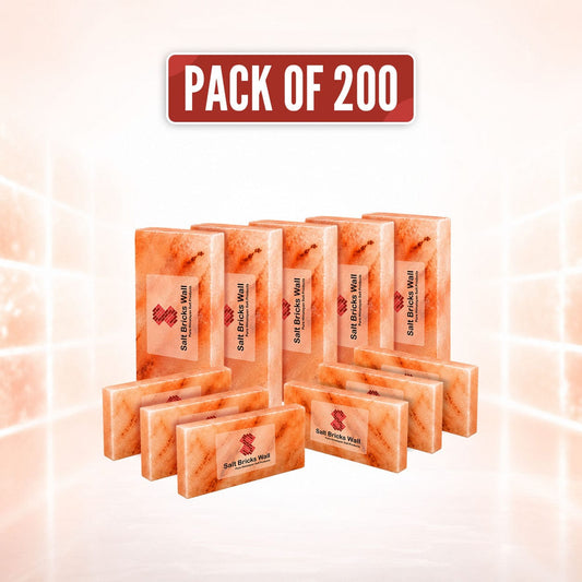 Himalayan Pink Salt Tiles 8x4x1 – 200 Pack for Salt Wall & Sauna
