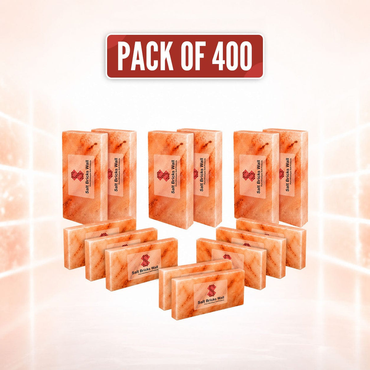 Pink Salt Tiles 8x4x1 – 350 Pack for Salt Wall & Spa Use