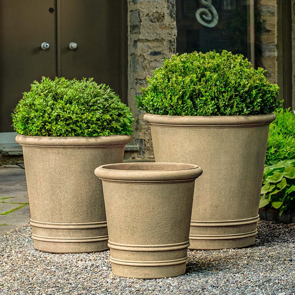 Campania International Round Rolled Rim Planter - Terra Antique Lite - 94-814-2300