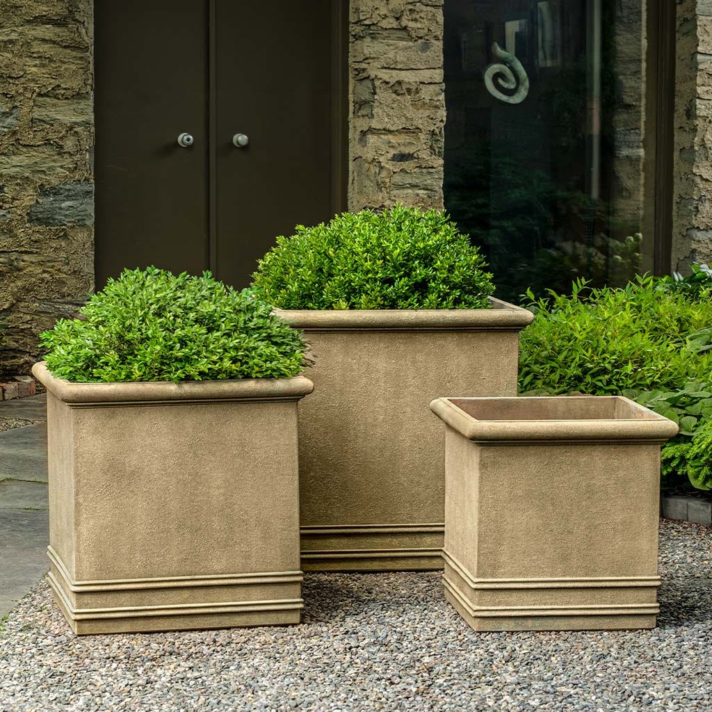 Campania International Square Rolled Rim Planter - Terra Antique Lite - 94-815-2300