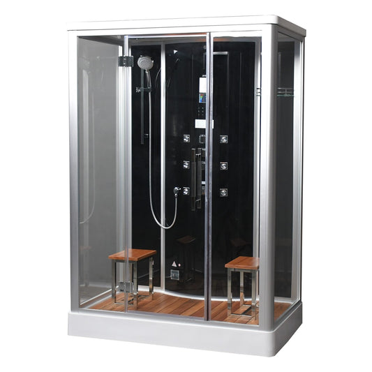Platinum DZ956F8 59" Rectangular Free Standing Steam Shower - Black