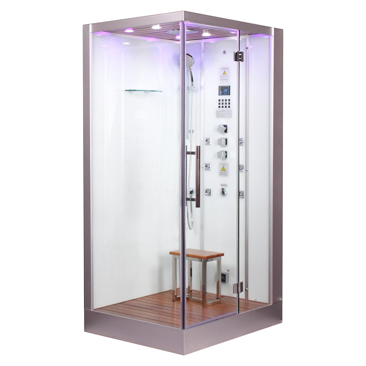 Platinum DZ959F8R Right 47" Rectangular Free Standing Steam Shower - White