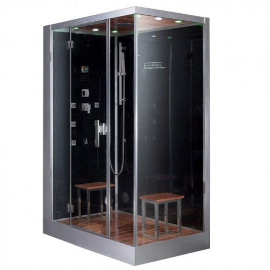 Platinum DZ961F8-Left 59" Rectangular Free Standing Steam Shower - Black