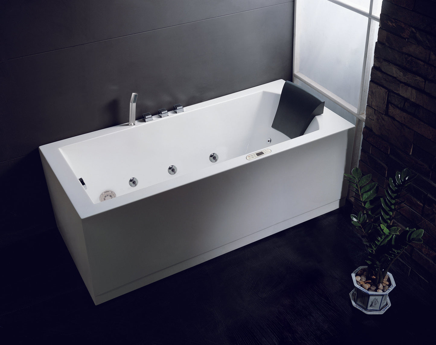 Platinum AM-154JDTSZ-70 71" Rectangular Freestanding Combination Bathtub - Left Hand Drain