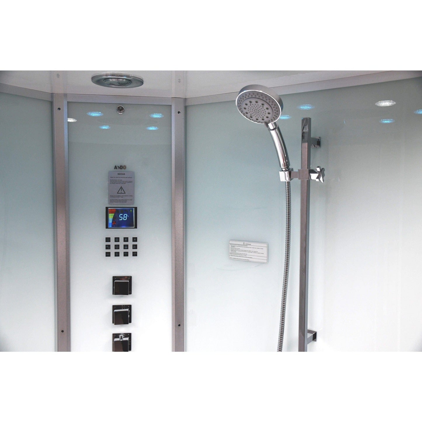 Platinum DA333 59" Corner Combination Steam Shower with Jetted Bathtub