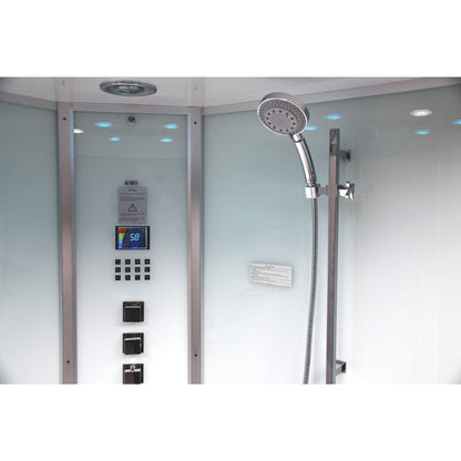 Platinum DA333 59" Corner Combination Steam Shower with Jetted Bathtub