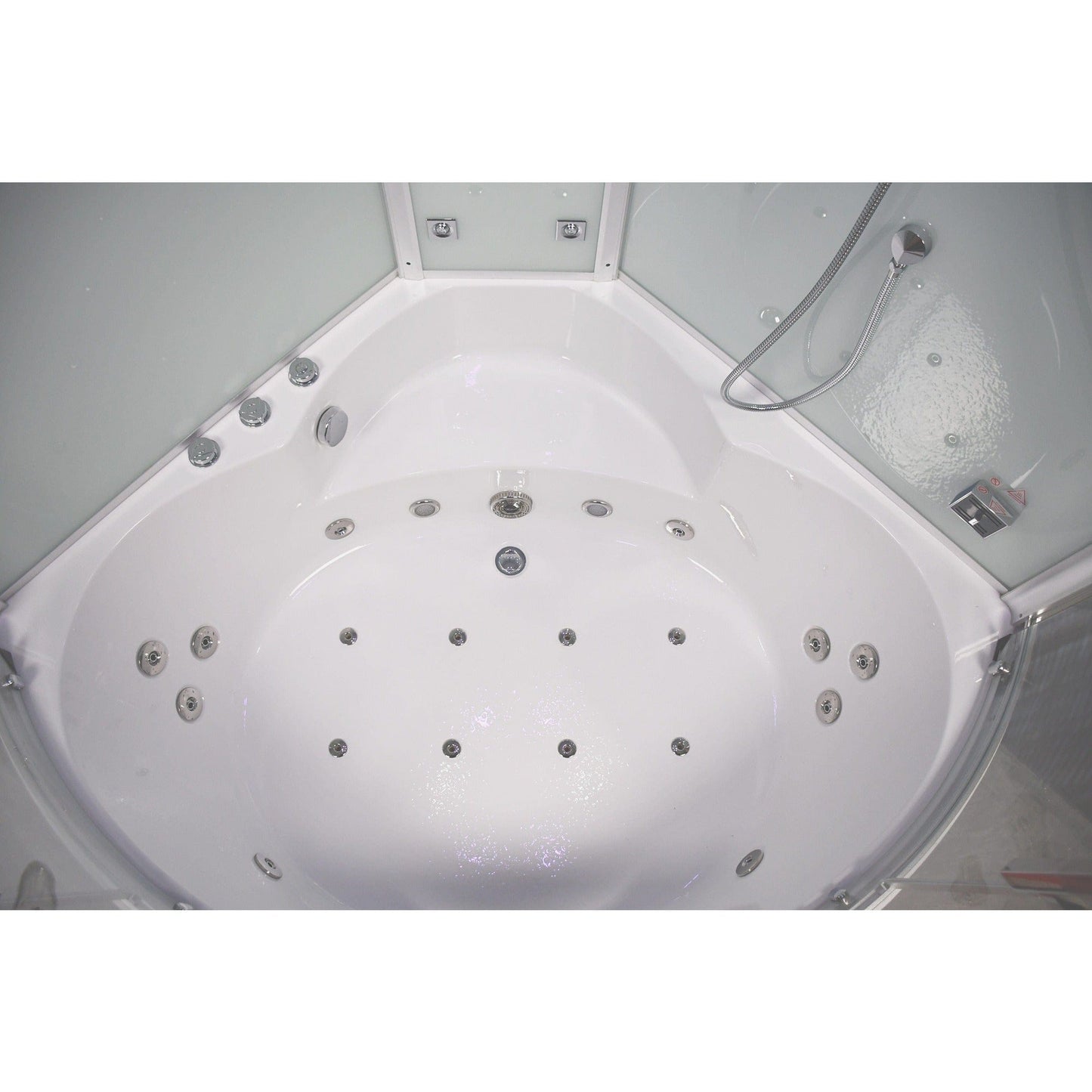 Platinum DA333 59" Corner Combination Steam Shower with Jetted Bathtub