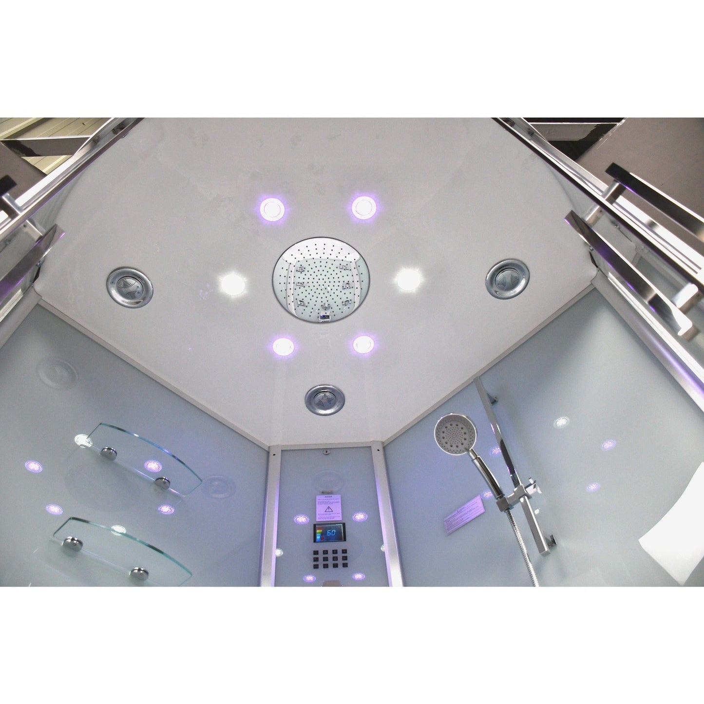 Platinum DA333 59" Corner Combination Steam Shower with Jetted Bathtub