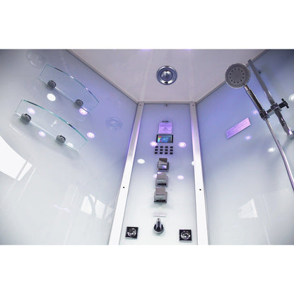 Platinum DA333 59" Corner Combination Steam Shower with Jetted Bathtub