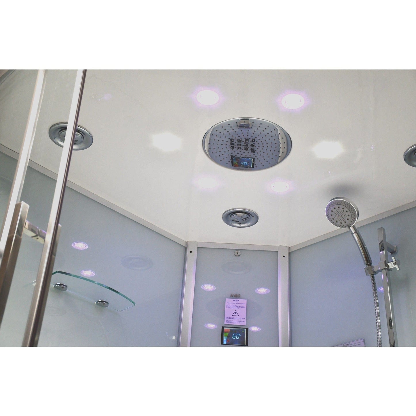 Platinum DA333 59" Corner Combination Steam Shower with Jetted Bathtub