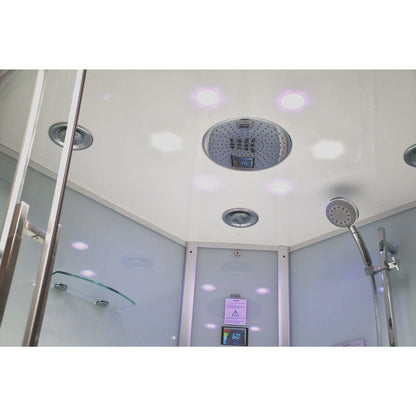 Platinum DA333 59" Corner Combination Steam Shower with Jetted Bathtub