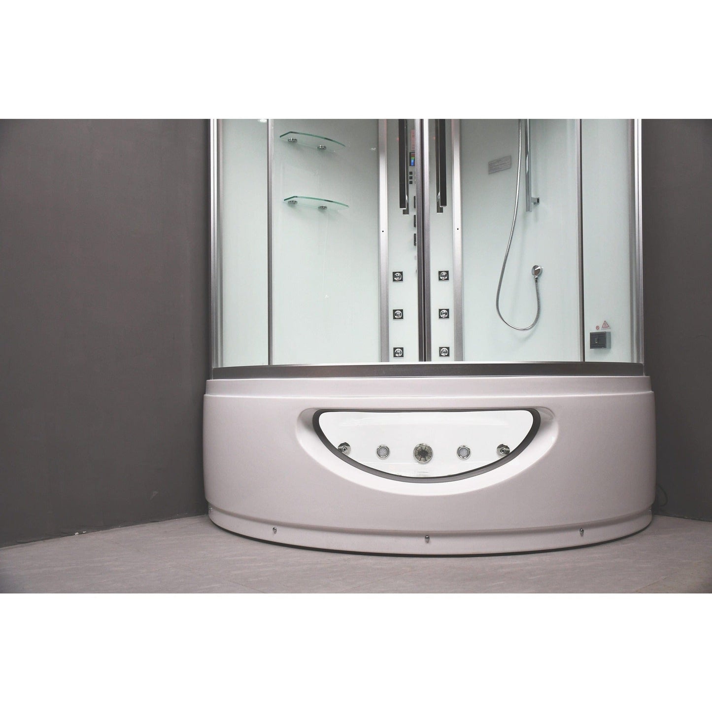 Platinum DA333 59" Corner Combination Steam Shower with Jetted Bathtub