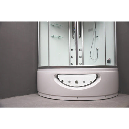 Platinum DA333 59" Corner Combination Steam Shower with Jetted Bathtub