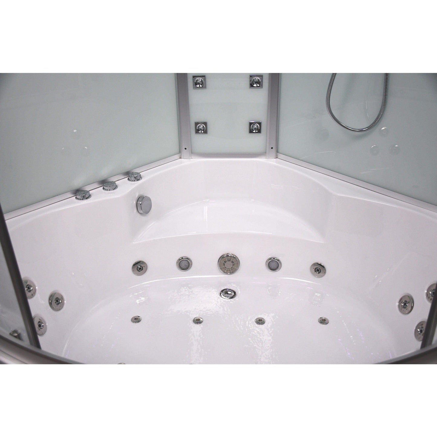 Platinum DA333 59" Corner Combination Steam Shower with Jetted Bathtub