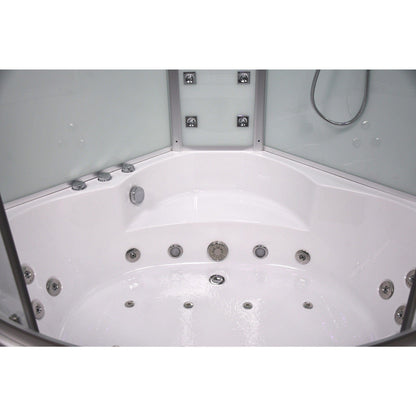 Platinum DA333 59" Corner Combination Steam Shower with Jetted Bathtub