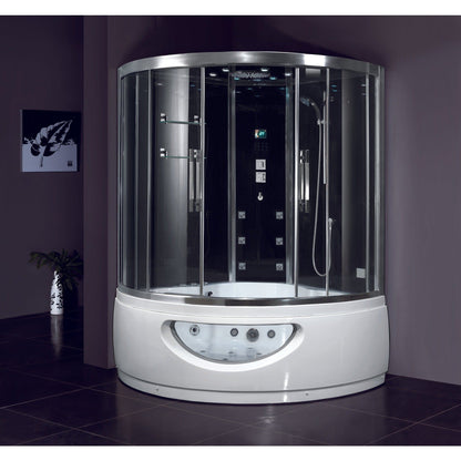 Platinum DA333 59" Corner Combination Steam Shower with Jetted Bathtub