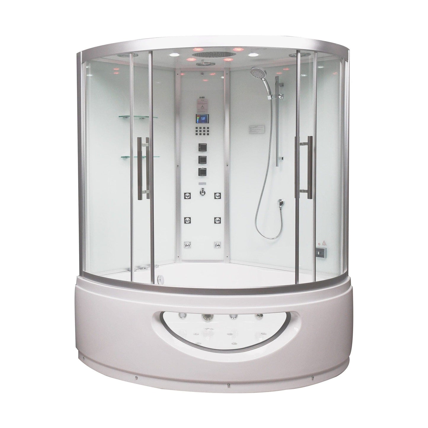 Platinum DA333 59" Corner Combination Steam Shower with Jetted Bathtub
