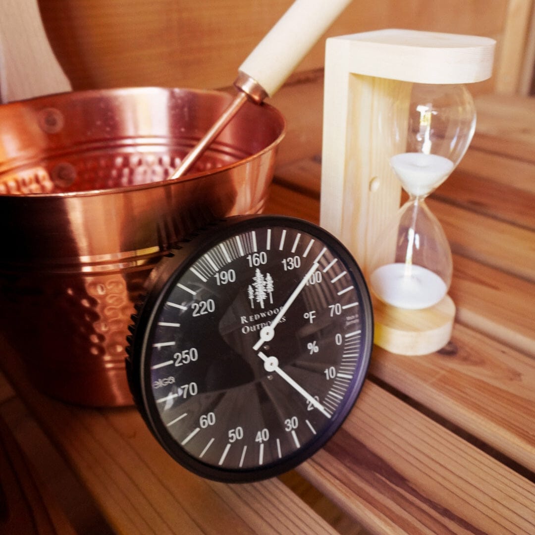 Black 5" Dial Thermometer/Hygrometer