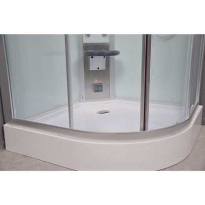 Platinum DZ901A 42" Corner Steam Shower - Clear Glass